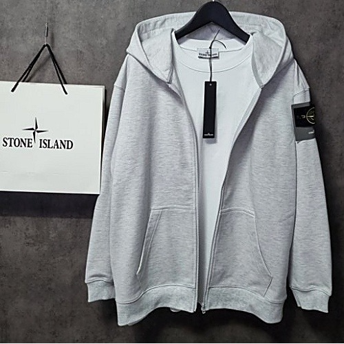 스톤아일*드 와펜패치 오버핏 워싱 후드집업