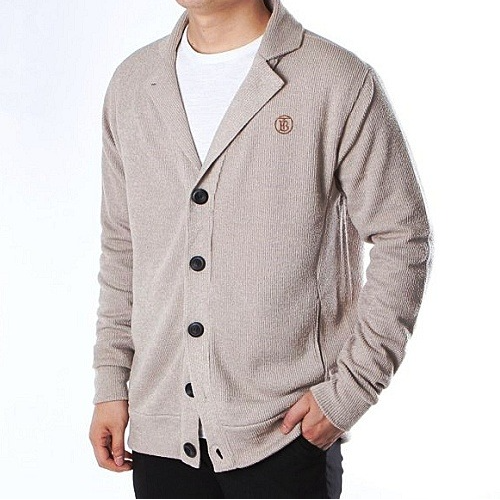 버*리 B자수 카라 가디건