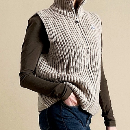 몽클*어 니트 패딩 집업베스트