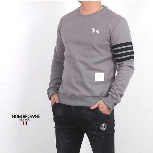 톰 브라운 완장 4-바 강아지맨투맨 - 차콜