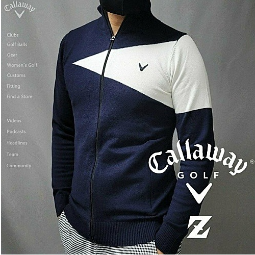 캘러*이 CALLAWAY 카르텔 사선 배색 니트집업