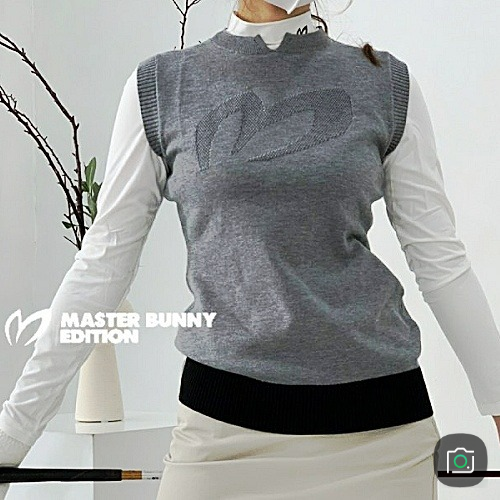 (국내배송) MASTER & BUNNY 빅로고 자가드 베스트