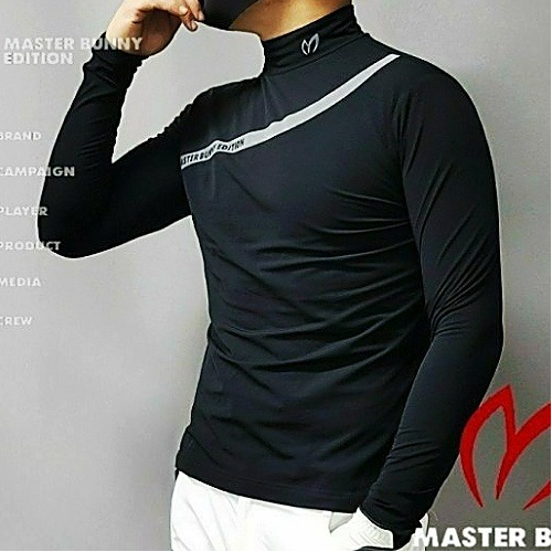 MASTER & BUNNY 라인 레터링 반목티