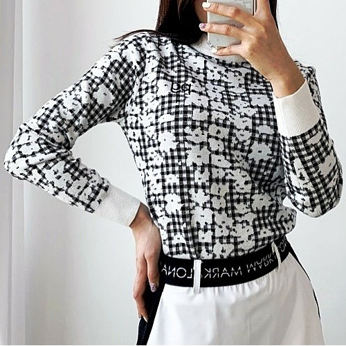 (국내배송) 파리게이츠 PEARLY GATES 프리미엄 플라워 패턴 니트