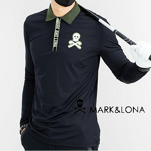 (국내배송) 마크앤로나 MARK & LONA 라인배색 빅로고 실켓 카라 티셔츠