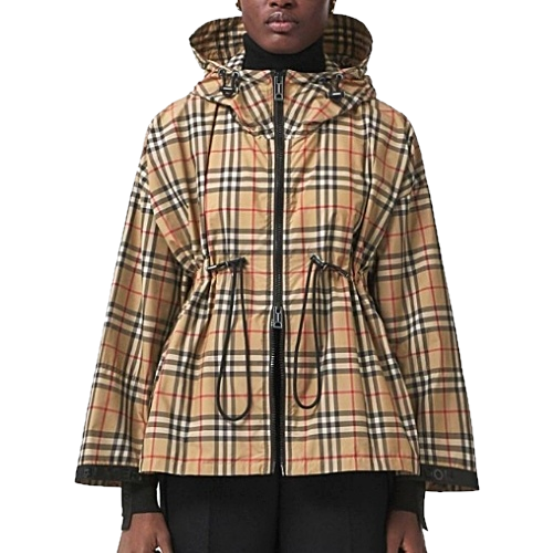 버*리 BURBERRY 로고 테이프 빈티지 체크 후드 재킷