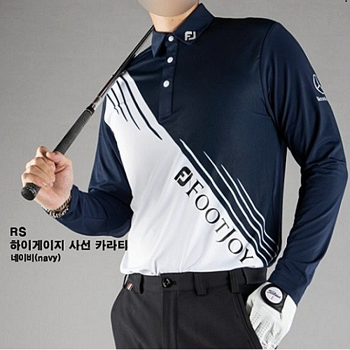 FOOTJOY GOLF 하이게이지 사선 카라 티셔츠