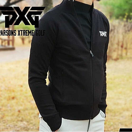 (국내배송) PXG GOLF 펀칭 빅로고 방풍 니트 집업