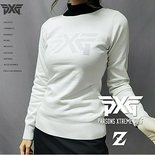 (국내배송) PXG GOLF 펀칭 빅로고 라운드 니트