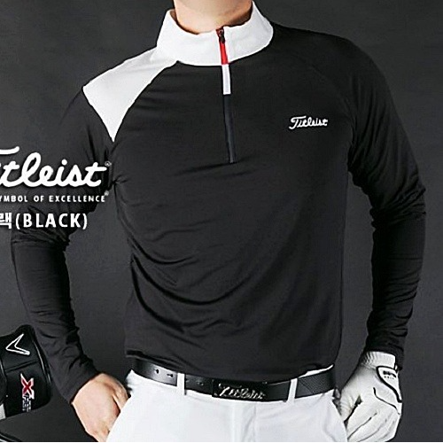 (국내배송) 타이틀리*트 TITLEIST 카라배색 반집업 티셔츠