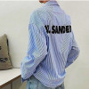 질*더 JIL SANDER 러버로고 스트라이프 셔츠