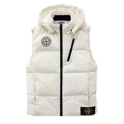 스톤아일*드 컴파스로고 사선지퍼 후드패딩