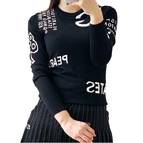 (국내배송) 파리게*츠 PEARLY GATES 프리미엄 언발로고 레터링 니트