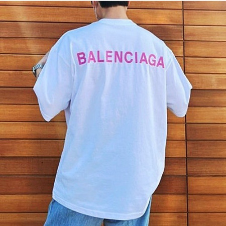 발렌시*가 Balenciaga 엠브로이드 로고 자수티셔츠