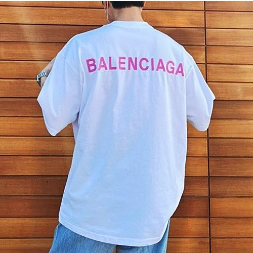 발렌시*가 Balenciaga 엠브로이드 로고 자수티셔츠