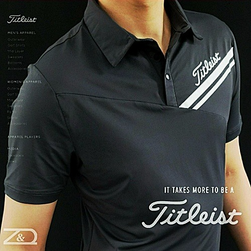 (국내배송) 타이틀리*트 TITLEIST 투어핏 사선 절개 카라 티셔츠