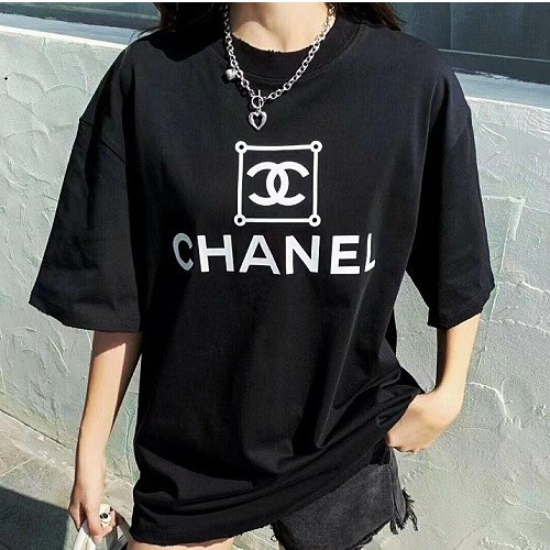 CHANEL 샤* CC 로고 스퀘어 반팔티셔츠