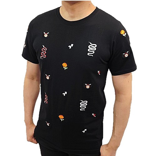 구* GUCCI 멀티자수 크루넥 반팔 티셔츠