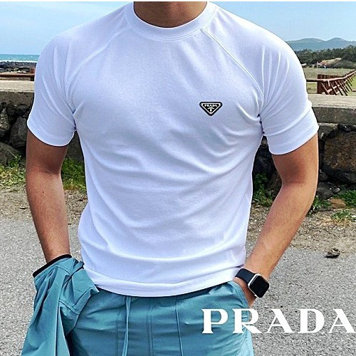 프*다 PRADA 머슬 텐션 크루넥 티셔츠