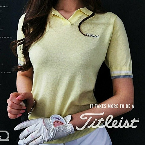 (국내배송) 타이틀리*트 TITLEIST 니트 V카라 반팔 티셔츠