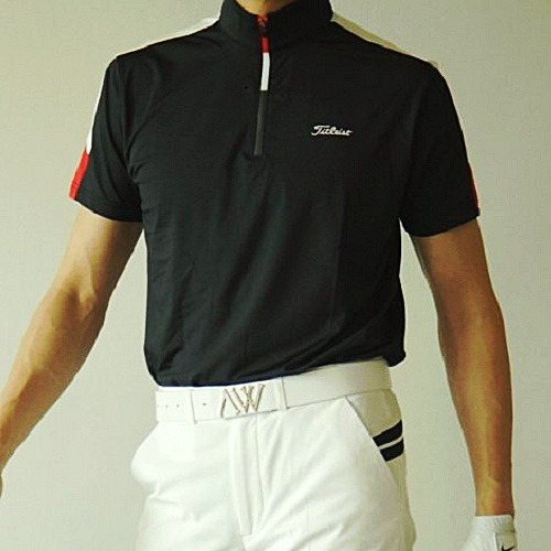 (국내배송) 타이틀리*트 TITLEIST 하프넥 집업 반팔 티셔츠