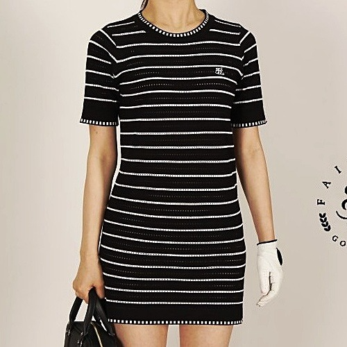 (국내배송) 페어라*어 FairLiar 펀칭단가라 반팔 니트 원피스