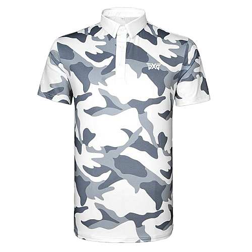 (국내배송) P*G GOLF 다크니스 카모 카라 티셔츠
