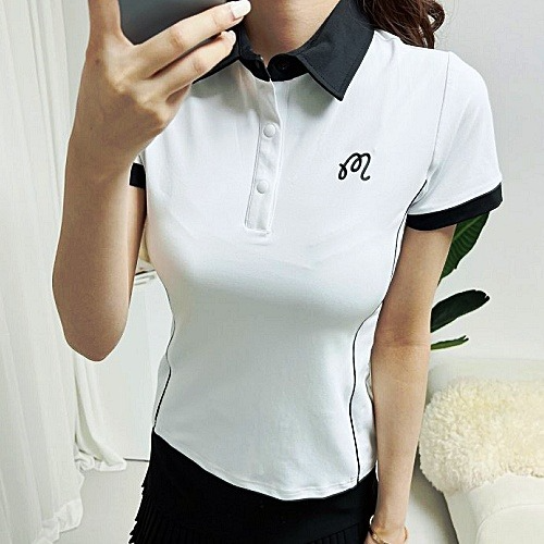 말* MALBON 소매배색 카라티셔츠