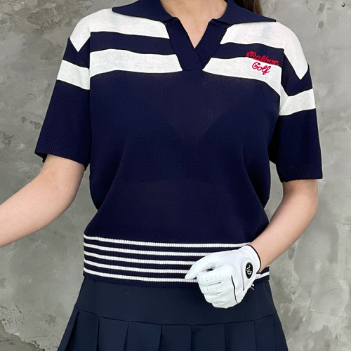 말본 GOLF 레터링 폴로 니트