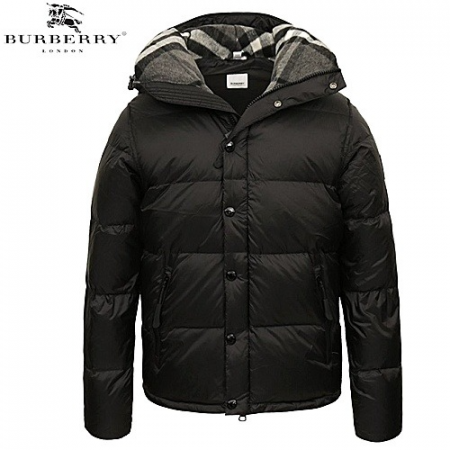 BURBERRY 체크 후드 패딩