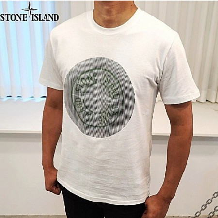 스톤아일*드 STONE ISLAND 블라인드 로고 라운드 반팔티