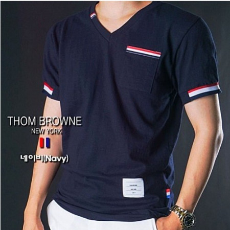 톰브*운 THOM BROWNE 엣지 브이넥 T-Shirt